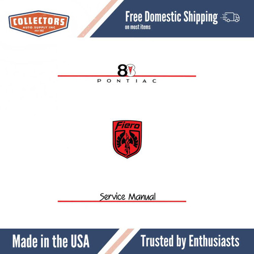 Service Manual for 1988 Pontiac Fiero