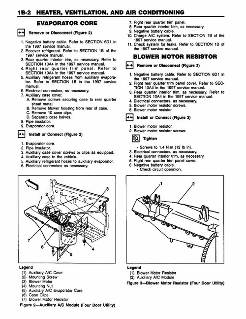 Service Manual for 1997 Chevrolet, GMC C/K Truck, Tahoe AC Supplement