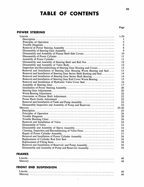 Service Manual for 1953 Lincoln, Mercury Body/Chassis