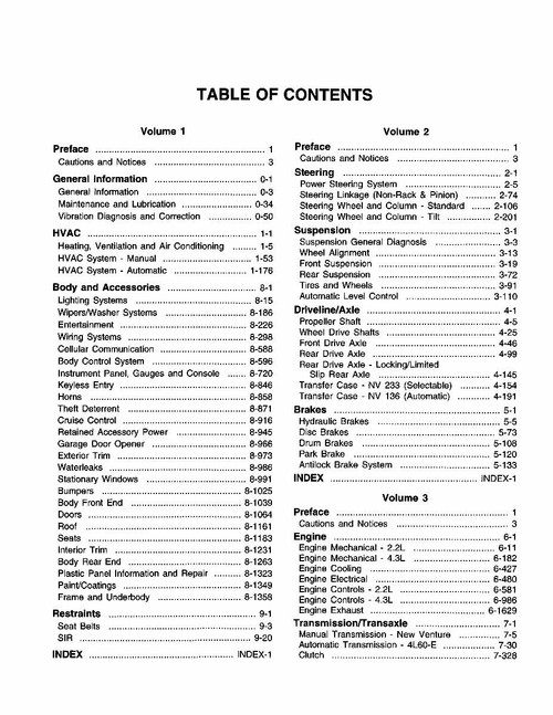 Service Manual for 1998 Chevrolet and GMC S/T Truck