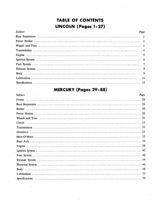 Service Manual for 1954-1955 Lincoln