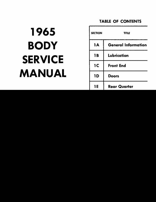 Body Shop Manual for 1965 Pontiac