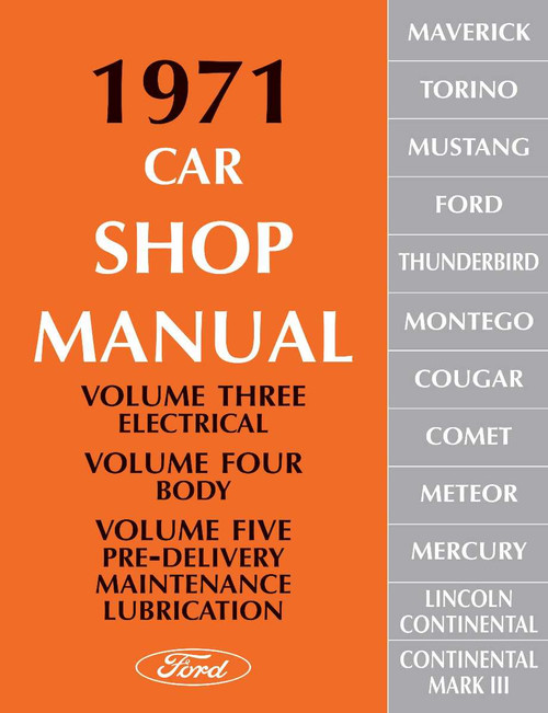 Service Manual for 1971 Ford Car (5 Vol)