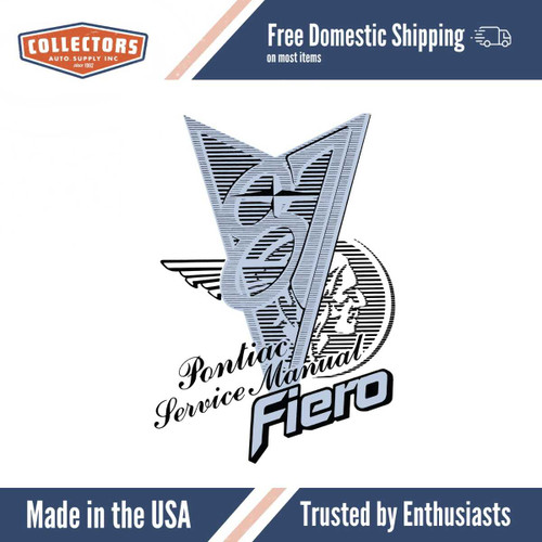 Service Manual for 1987 Pontiac Fiero