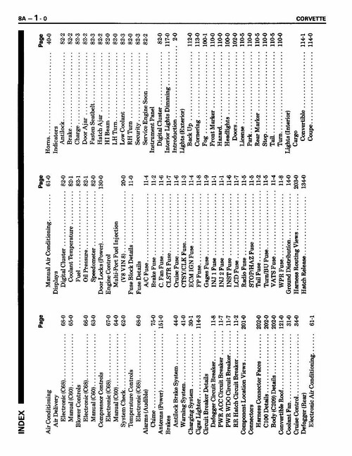 Electrical Manual for 1988 Chevrolet Corvette (Color)