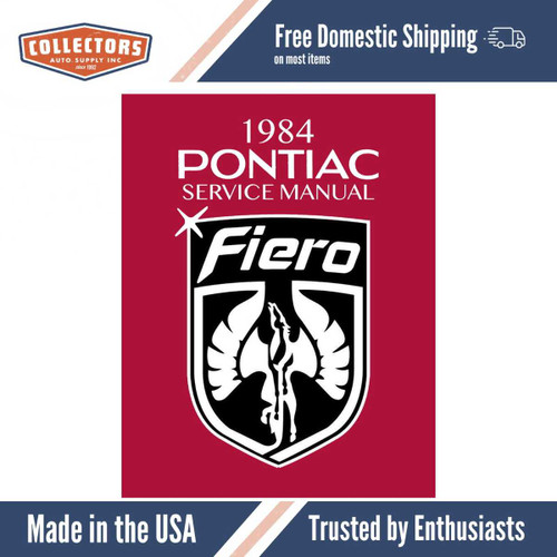 Service Manual for 1984 Pontiac Fiero