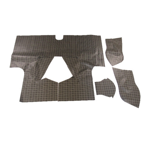 Trunk Floor Mat Cover for 1960 Ford Thunderbird Hardtop, Small Ford Plaid Vinyl, 4pc Kit, Made in USA