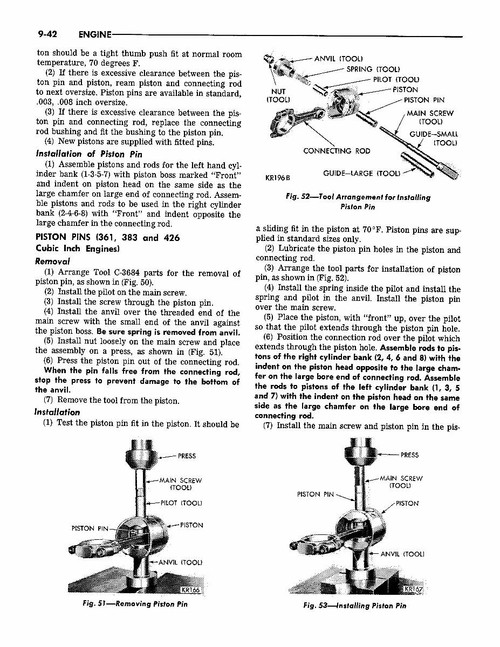 Service Manual for 1965 Dodge Dart, Coronet