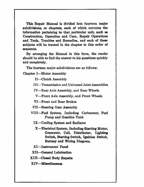 Service Manual for 1929-1930 Chevrolet Car, Truck