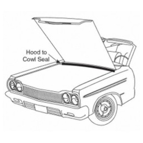 Hood To Cowl Seal Weatherstrip for 1974-1978 Ford Mustang II Hardtop Coupe