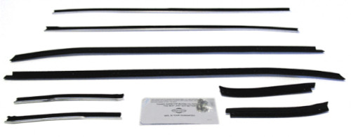 Window Sweeps Weatherstrip for 1971-1973 Ford Mustang Coupe Black Front Rear