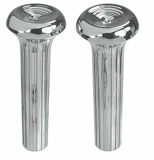 Door Lock Knobs for 1968-1988 GM Chrome, Ribbed, Pair