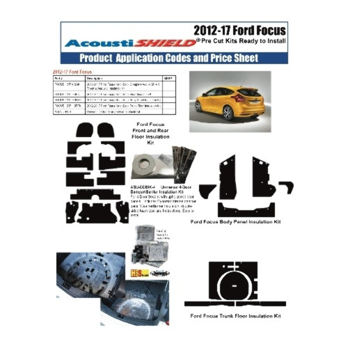 Insulation Sound Deadener Kit for 12-17 Focus Hatchback Acoustishield Complete