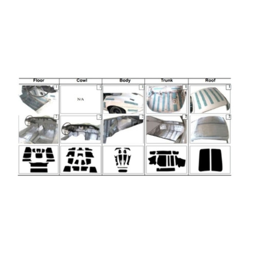 Insulation Sound Deadener Kit for 62-72 Jaguar XKE Coupe Acoustishield Complete