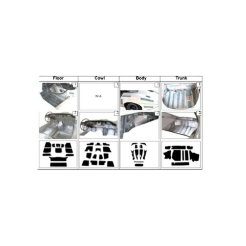 Insulation Sound Deadener Kit for 1962-72 Jaguar XKE Convertible Shield Complete