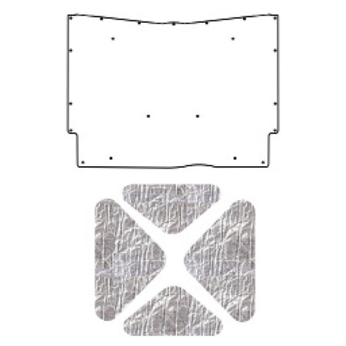 1961-62 Chevrolet Hood Insulation Pad Heat Shield, ABS Material, Ultimate Sound & Heat Insulation - Black Cover, Easy Install