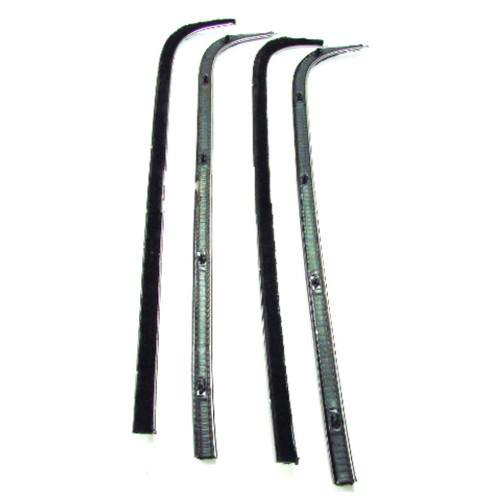 Window Sweeps Felt Kit Chrome Left and Right Hand 4pc. for Ford F-Series - Vintage Car Weatherstrip Replacement Kit