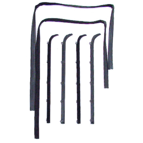 Window Sweeps Felt Kit Belt Line Weatherstrip for 1983-1990 Ford XLT - Front Left and Right Hand, 6-Piece Set