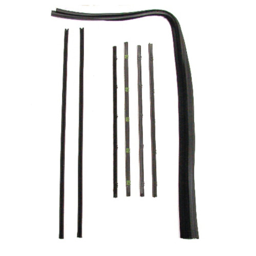 Window Sweeps Felt Kit Belt Line Weatherstrip for 1967-1972 Chevy/GMC Suburban - Chrome Left & Right Hand 8pc.