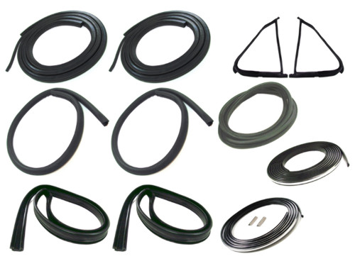 Door Seal Window Sweeps Channel Kit for 87-91 Ford F-Series, Weatherstrip Trim Groove, Front & Rear, Left & Right