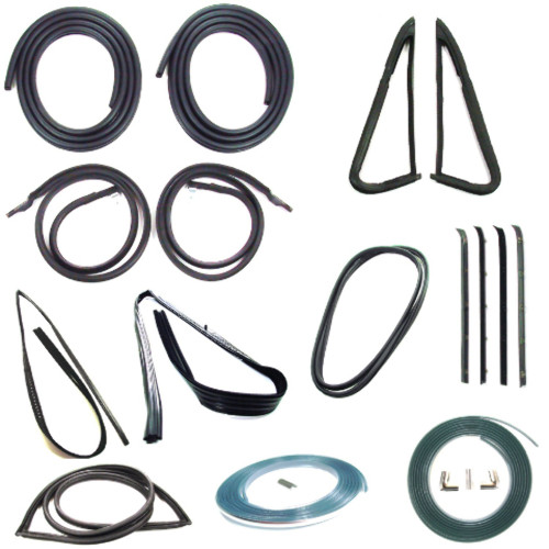 Door Seal Window Sweeps Channel Kit for 1985-1987 Chevrolet C10, C20, C30 Cab & Chassis - Front & Rear, Left & Right