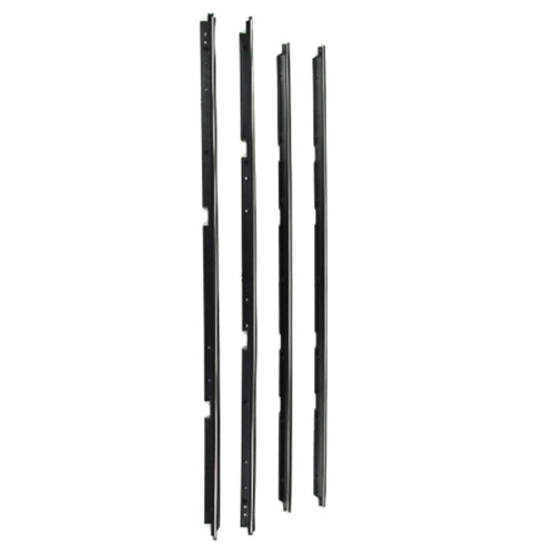Window Sweeps Felt Kit Belt Line Weatherstrip for 78-87 El Camino/Caballero - 4 Piece Chrome Beaded Kit for LH/RH Doors