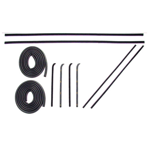 Door Seal Window Sweeps Channel Kit for 1960-63 Chevrolet C10, K10 & Suburban Convertible - Left and Right Metal Framed Glass