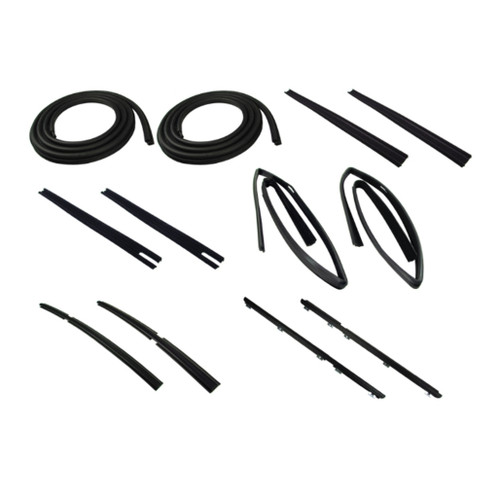 Door Seal Window Sweeps Channel Kit for 84-96 Jeep Cherokee, Left and Right Rear Doors - High Quality USA Made Product