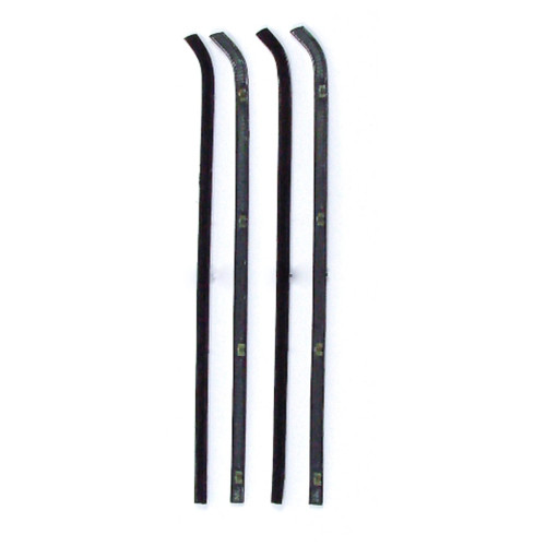 Window Sweeps Felt Kit Black Inner/Outer Left/Right Hand 4pc for 1964-66 GM Convertible Vehicles Ozone Resistant Materials
