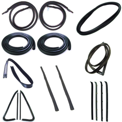 Door Seal Window Sweeps Channel Kit for 78-80 Chevy/GMC Pickup, Black Lockstrip, Front & Rear, Left & Right, Upper & Lower