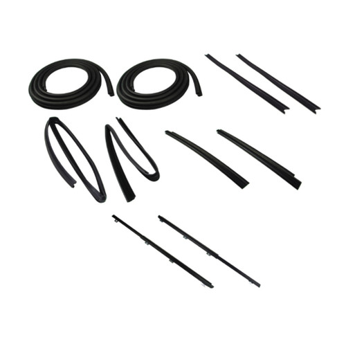 Door Seal Window Sweeps Channel Kit for 84-96 Jeep Cherokee, Left and Right Front Doors - High Quality US Made Product