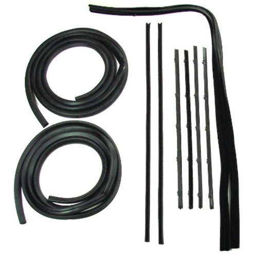 Door Seal Window Sweeps Channel Kit for 1967-1972 GM, Black Left and Right 10pc. - Complete Weatherstrip Seal Kit