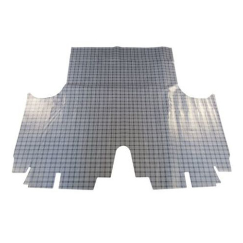 Trunk Floor Mat Cover for 1964 Dodge Polara Hardtop, Gray Herringbone Vinyl, US-Made, OEM Quality, Front Area Protection.