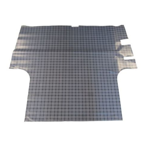 Trunk Floor Mat Cover for 1963-1965 Plymouth Valiant 2DR, Gray Herringbone Vinyl, Front Area, US-Made, OEM Quality.