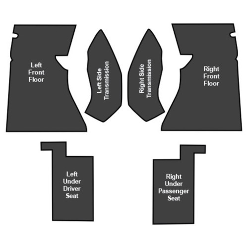 Sound Deadener for 1953-1962 Chevrolet Corvette Die Cut Mastic with Pad 6Pc