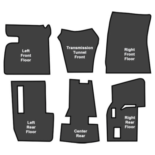 Sound Deadener for 1967-1975 Chrysler Imperial LeBaron Die Cut EVA Complete 6Pc