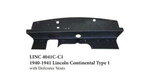 1940-1941 Lincoln Continental Firewall Insulator Panel Type 1 w/Defrost  Vents