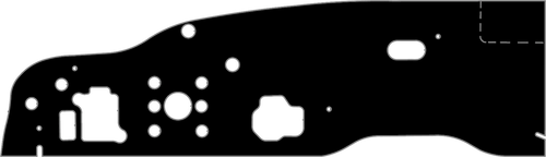 1963-1964 GM-B Body Convertible Firewall Insulator..-	Flat w/ skirt..-	Fiberglass..