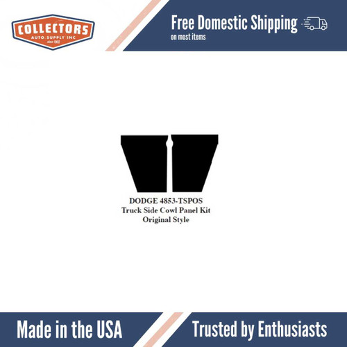 1948-53 Dodge Truck Kick Panel Set (ABS Plastic), w/ Binding Tape