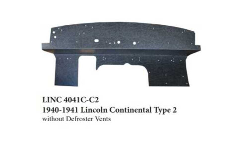 1940-1941 Lincoln Continental Firewall Insulator Panel Type 2 No Defrost Vents