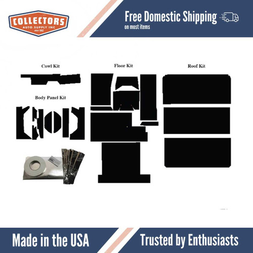 Insulation Sound Deadener Kit for 1966-1977 Ford Bronco, Full Cab Acoustishield