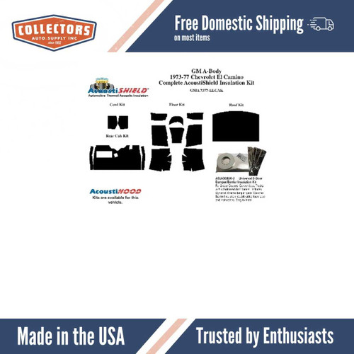 Insulation Sound Deadener Kit for 73-77 Chevy El Camino Acoustishield Complete Insulation Sound Deadener Kit for 73-77 Chevy El Camino Acoustishield Complete