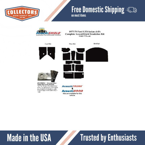Insulation Sound Deadener Kit for 1977-1979 Ford Sedan Acoustishield Floor