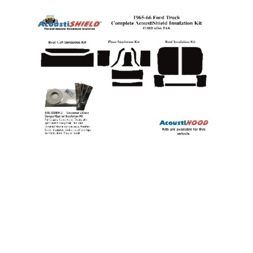 Insulation Sound Deadener Kit for 1965-1966 Ford Truck Acoustishield Complete