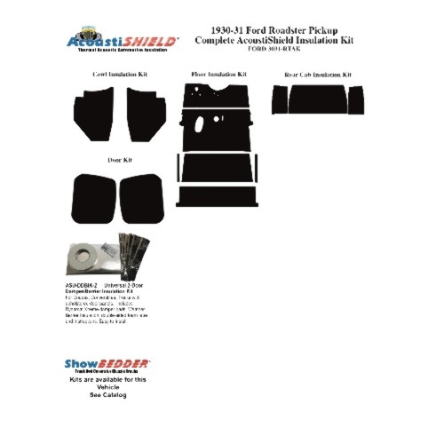 Insulation Sound Deadener Kit for 1930-31 Ford Model A Complete Roadster Pickup