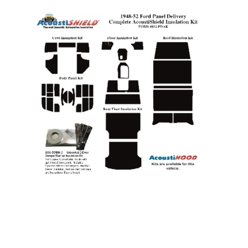 Insulation Sound Deadener Kit for 48-52 Ford Panel Delivery Van Shield Complete