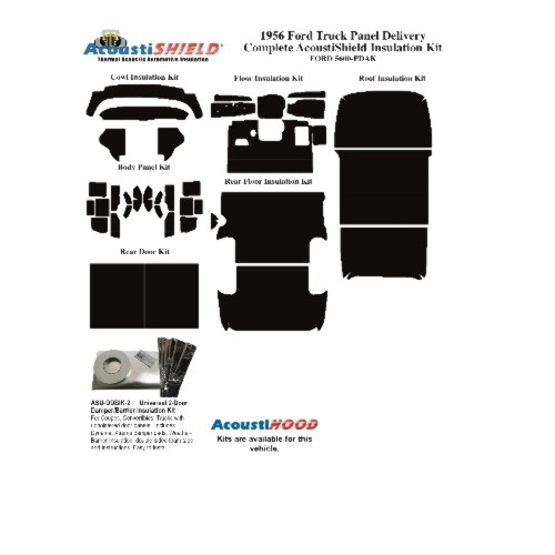Insulation Sound Deadener Kit for 56 Panel Delivery Van Acoustishield Complete