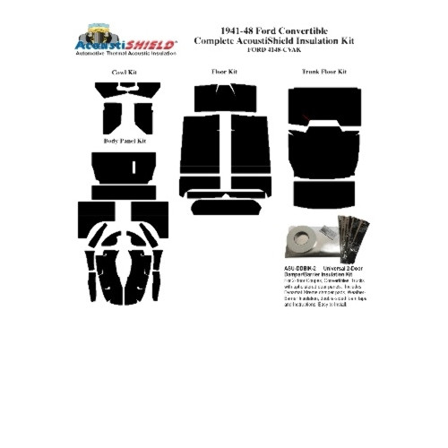 Insulation Sound Deadener Kit for 41-48 Ford Convertible Acoustishield Complete