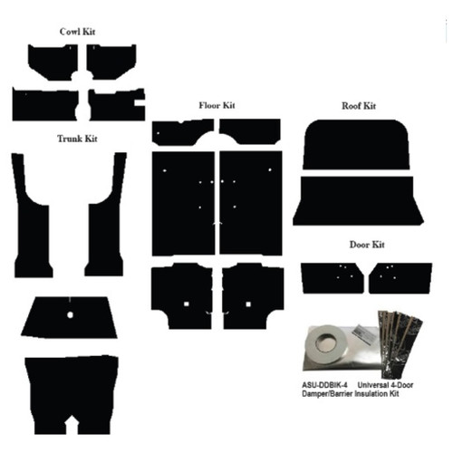 Insulation Sound Deadener Kit for 1963-1964 Ford Sedan Acoustishield Complete