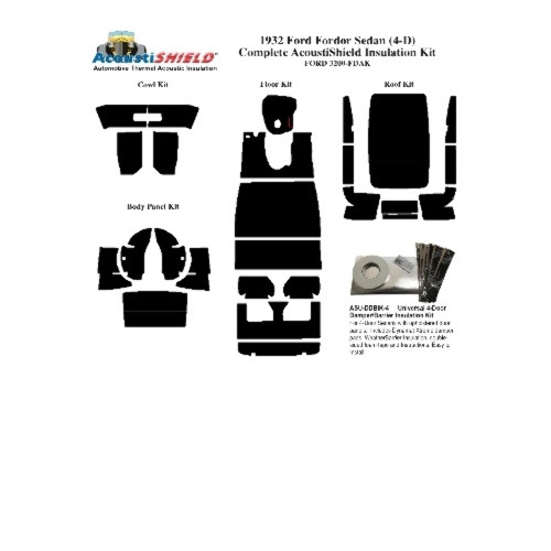 Insulation Sound Deadener Kit for 1932 Ford Fordor Sedan Acoustishield Complete
